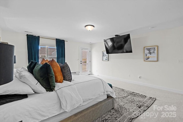 122 W Heart Pine Ln, Statesville, NC 28677 - carpeted bedroom featuring baseboards and access to outside
