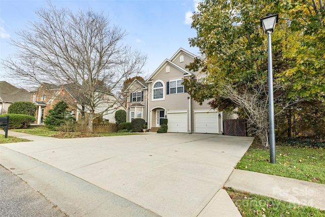 view of front of property featuring a garage