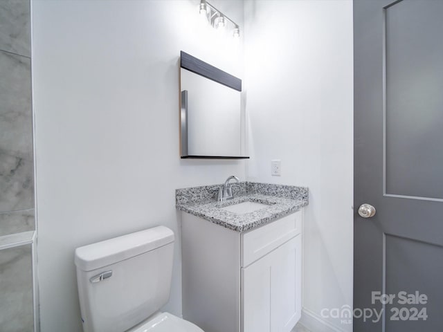 bathroom with toilet and vanity