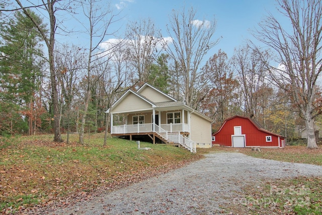 view of front of home featuring covered porch