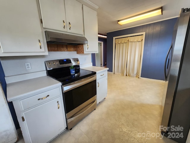 kitchen with white cabinets and stainless steel appliances