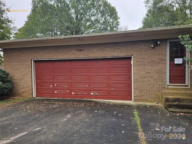 view of garage