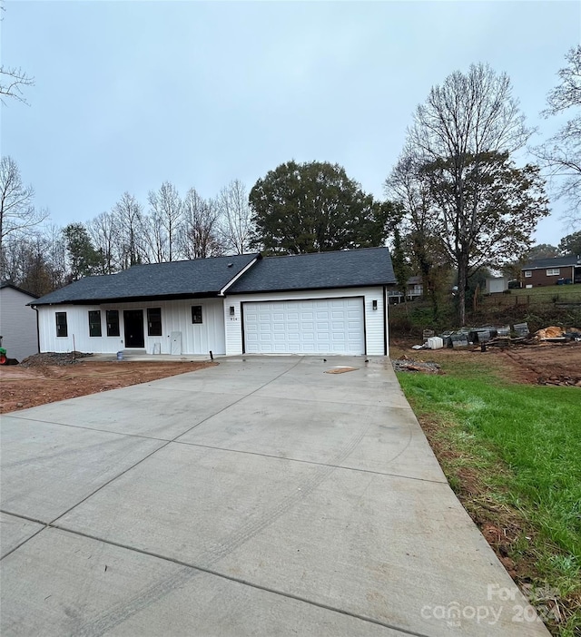 view of front of home with a garage