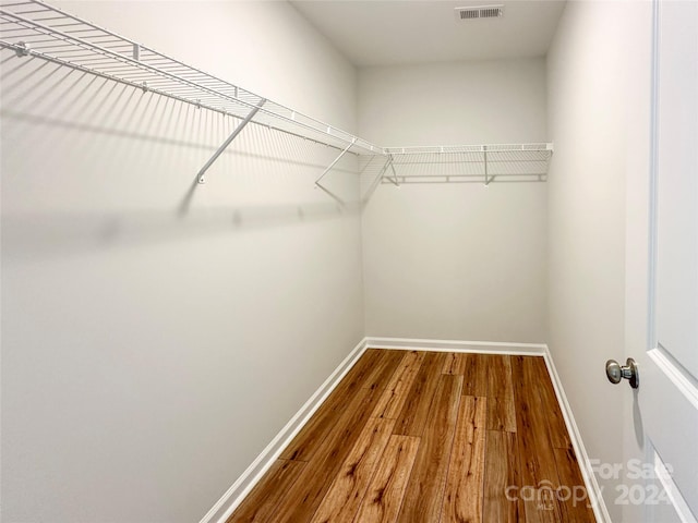 walk in closet featuring wood-type flooring