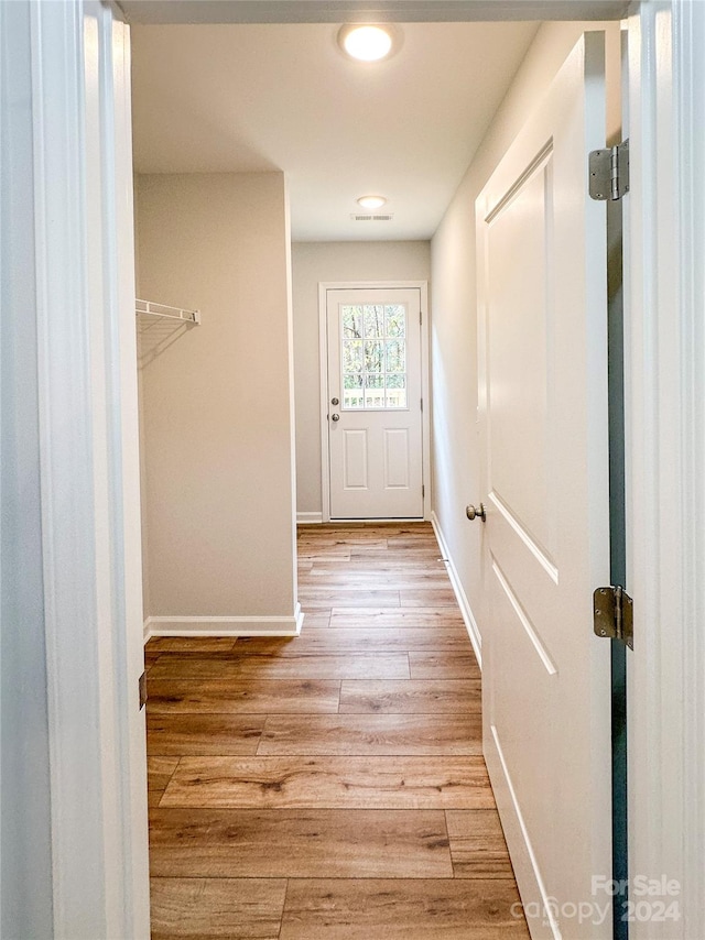 entryway featuring light hardwood / wood-style floors