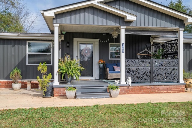 entrance to property with a porch