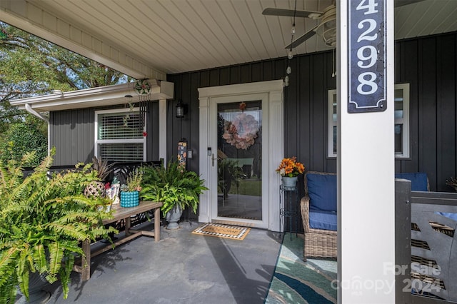 entrance to property with a porch