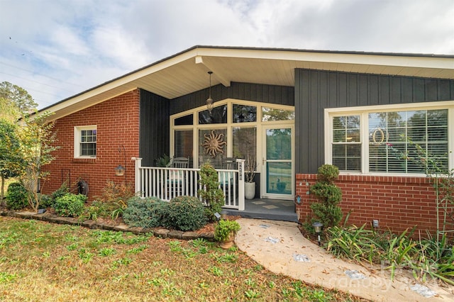 exterior space with a porch