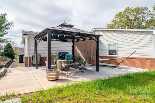 view of patio / terrace featuring a gazebo