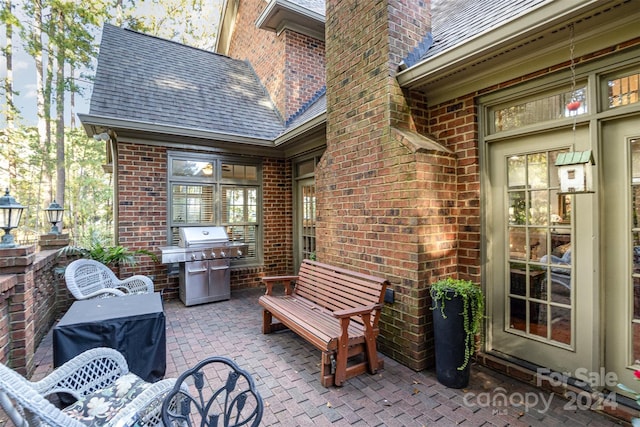 view of patio with grilling area