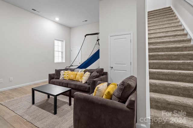 living room featuring hardwood / wood-style floors