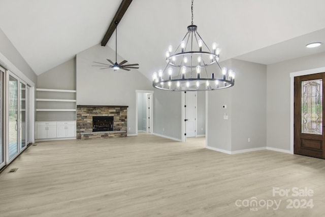 unfurnished living room with light hardwood / wood-style floors and a healthy amount of sunlight