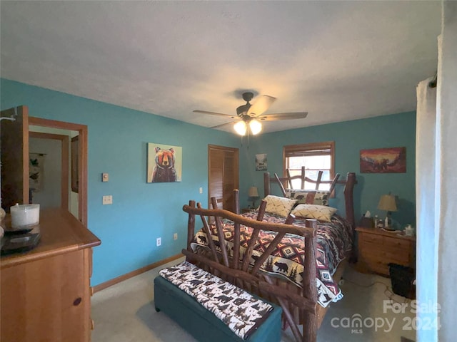 12 Boulder Ln, Maggie Valley, NC 28751 - bedroom with carpet floors, ceiling fan, and baseboards