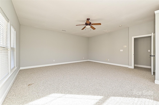 interior space featuring ceiling fan