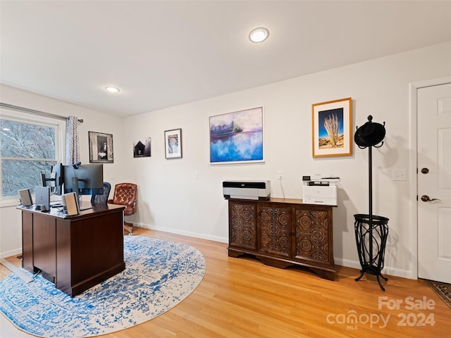 office featuring hardwood / wood-style floors