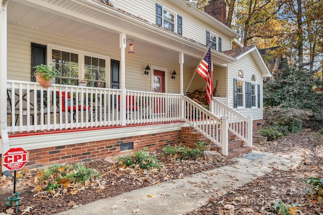 view of front facade featuring a porch