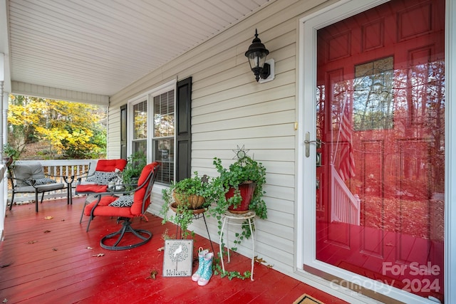 wooden deck with a porch