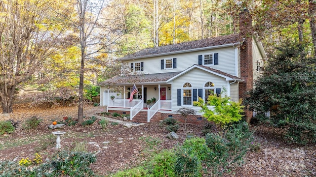 view of front of property featuring a porch