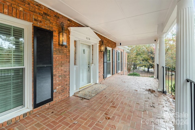 view of patio featuring covered porch