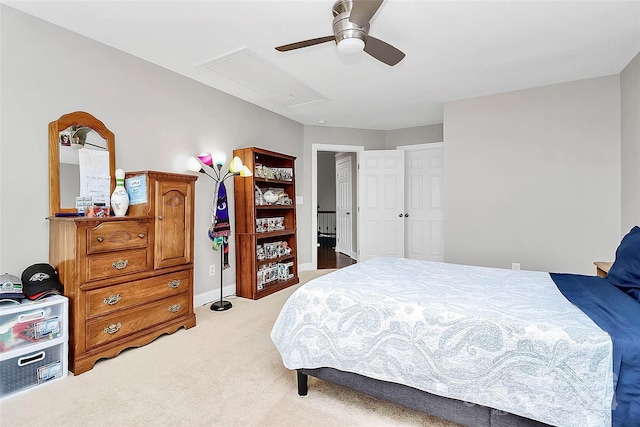 16404 Grassy Creek Dr, Huntersville, NC 28078 - bedroom featuring light carpet, ceiling fan, and baseboards