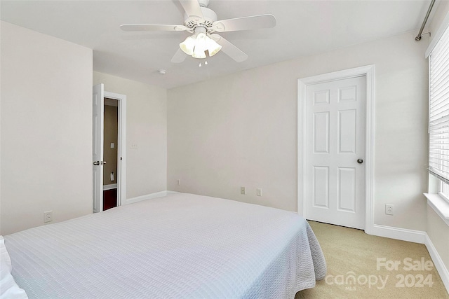 16404 Grassy Creek Dr, Huntersville, NC 28078 - bedroom featuring light carpet, a ceiling fan, and baseboards