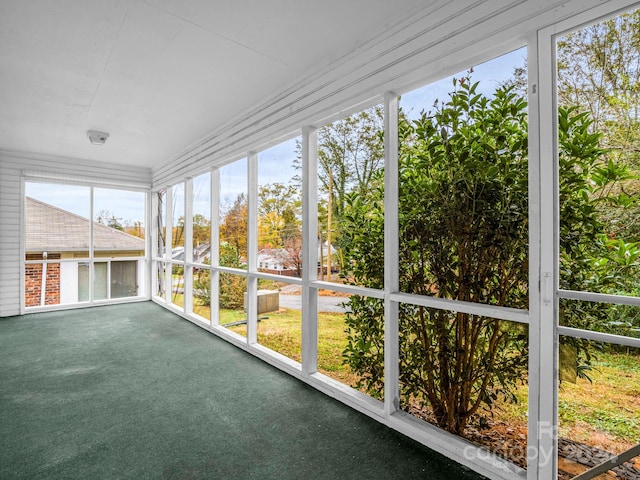 view of unfurnished sunroom