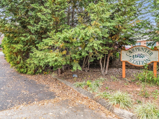 view of community sign