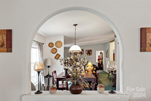 interior details with a textured ceiling