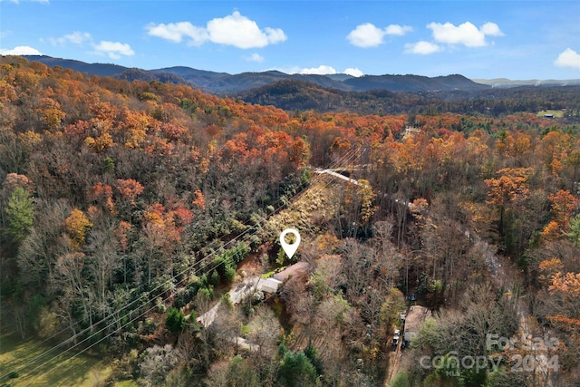 aerial view featuring a mountain view