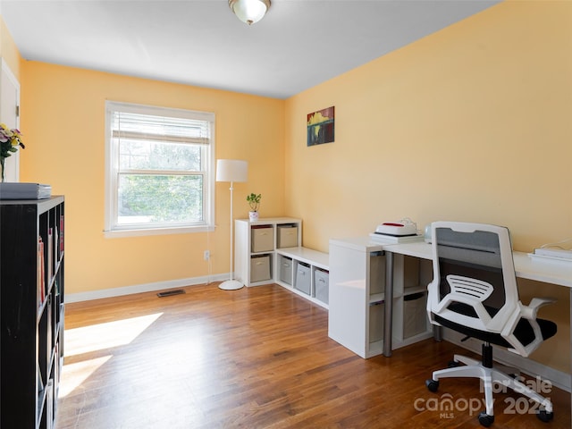 office area featuring wood-type flooring