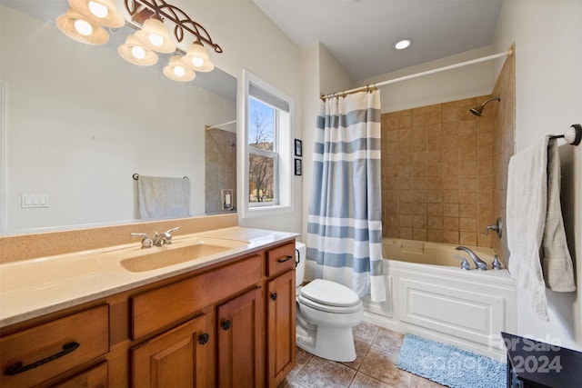 688 Olympic Dr Unit 2, Whittier, NC 28789 - bathroom featuring tile patterned floors, toilet, shower / tub combo, and vanity