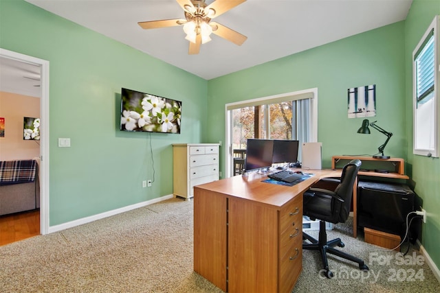 688 Olympic Dr Unit 2, Whittier, NC 28789 - carpeted office space with baseboards and a ceiling fan