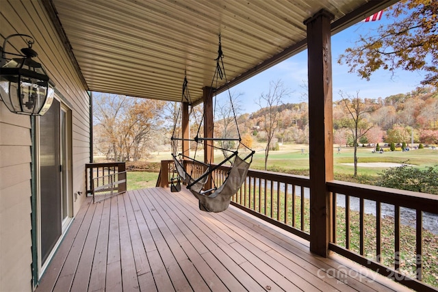 688 Olympic Dr Unit 2, Whittier, NC 28789 - wooden deck featuring a mountain view