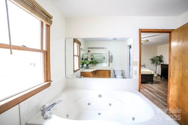 bathroom with a bathtub and toilet