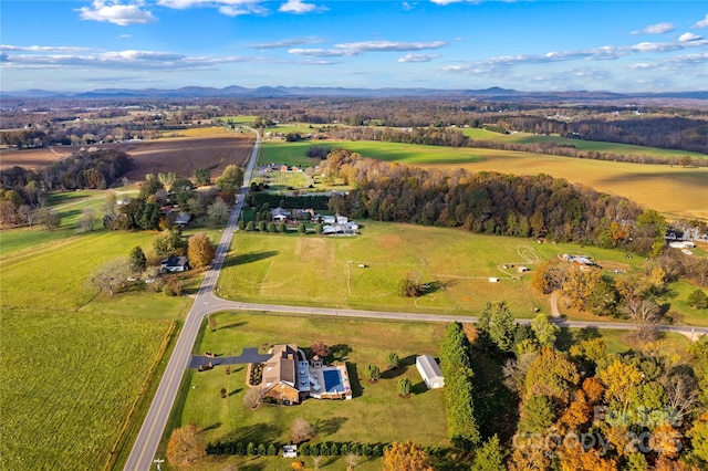 drone / aerial view featuring a rural view