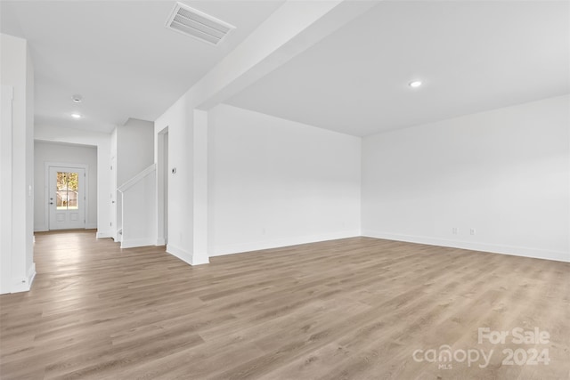 183 Sugar Hill Rd, Troutman, NC 28166 - unfurnished room with light wood finished floors, baseboards, and recessed lighting