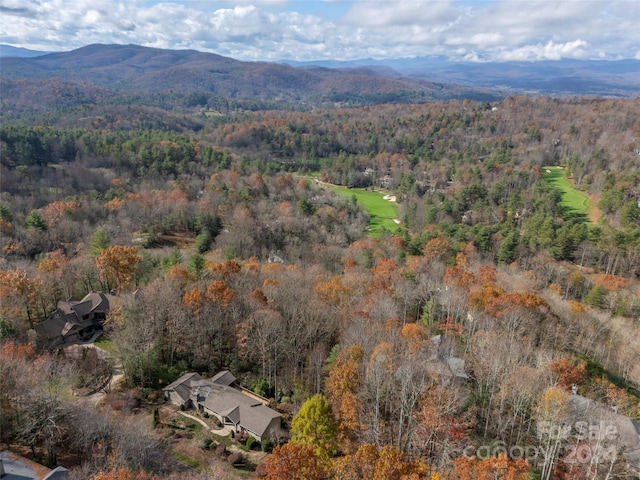 bird's eye view featuring a mountain view