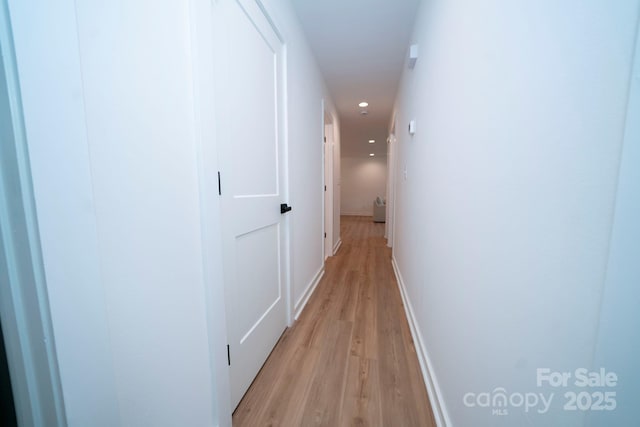 hall featuring light hardwood / wood-style flooring