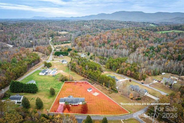 bird's eye view with a mountain view