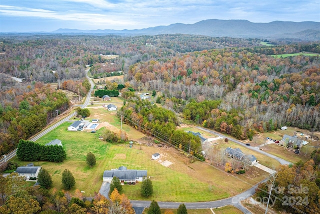 bird's eye view with a mountain view