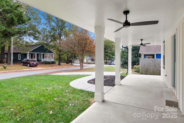 view of yard featuring a porch