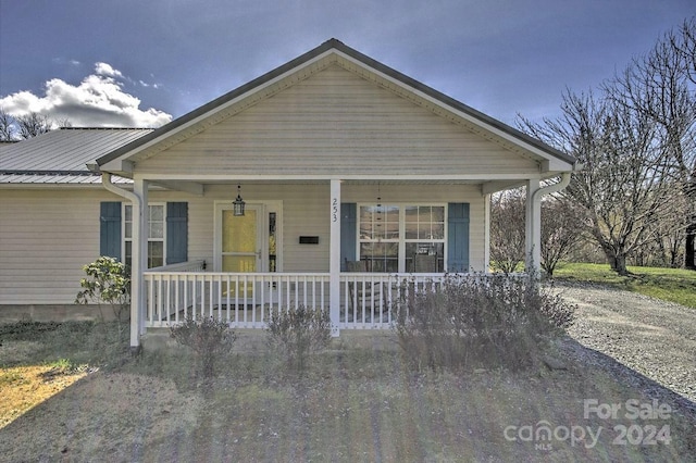 bungalow-style home featuring a porch