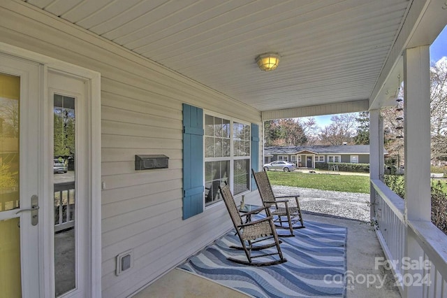 view of patio featuring covered porch