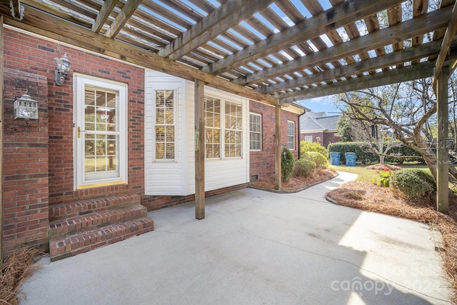 view of patio / terrace featuring a pergola