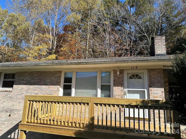 exterior space with a wooden deck