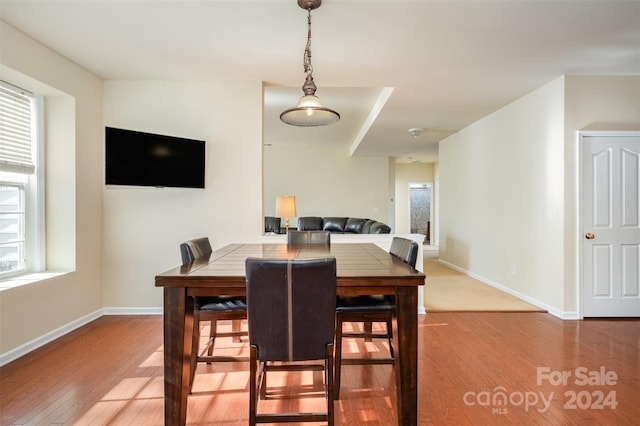 dining room with hardwood / wood-style floors