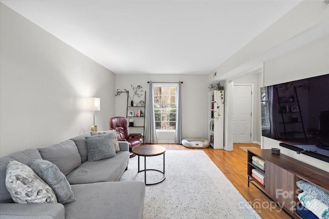 living room featuring light hardwood / wood-style floors