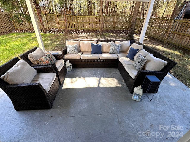 view of patio with an outdoor living space