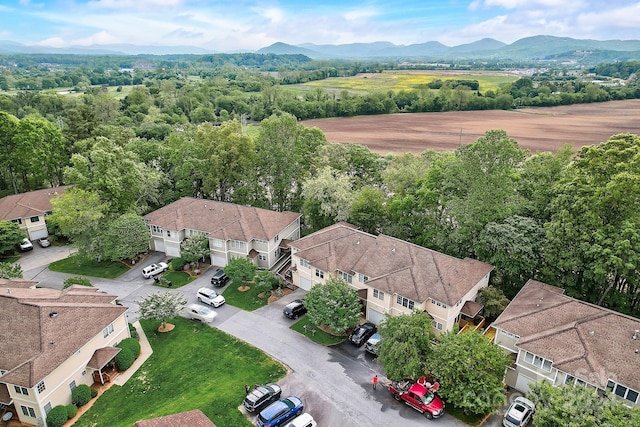 aerial view with a mountain view