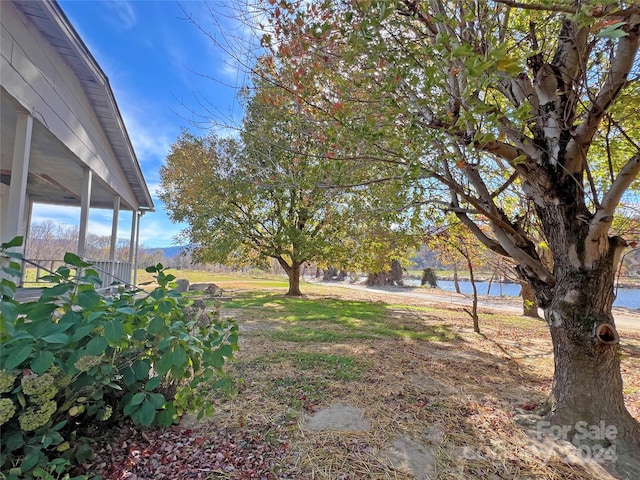 view of yard featuring a water view